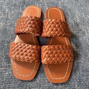 Loeffler Randall Brown Woven Slide Sandals Size 7